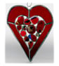 Heart Suncatcher Stained Glass Red Abstract Fused  - Image 3