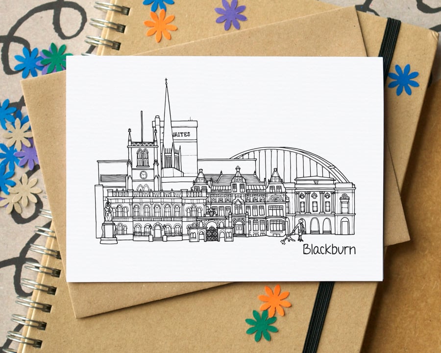 Blackburn Skyline Greetings Card