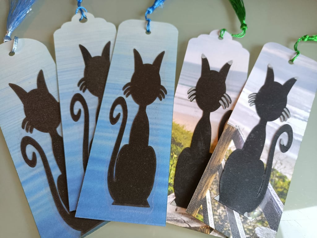 Handmade Cat Silhouette Bookmarks