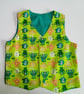 Waistcoat for boys, age 3yrs, reversible boys monster waistcoat, boy's clothing