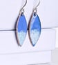 Colourful blue enamel drop earrings
