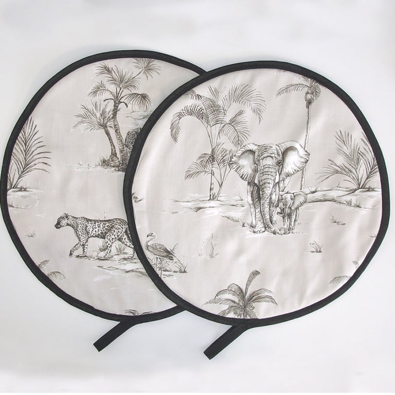 Aga Hob Lid Mats Leopard Elephant Pads Covers Surface Savers Grey Safari