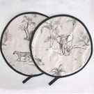 Aga Hob Lid Mats Leopard Elephant Pads Covers Surface Savers Grey Safari