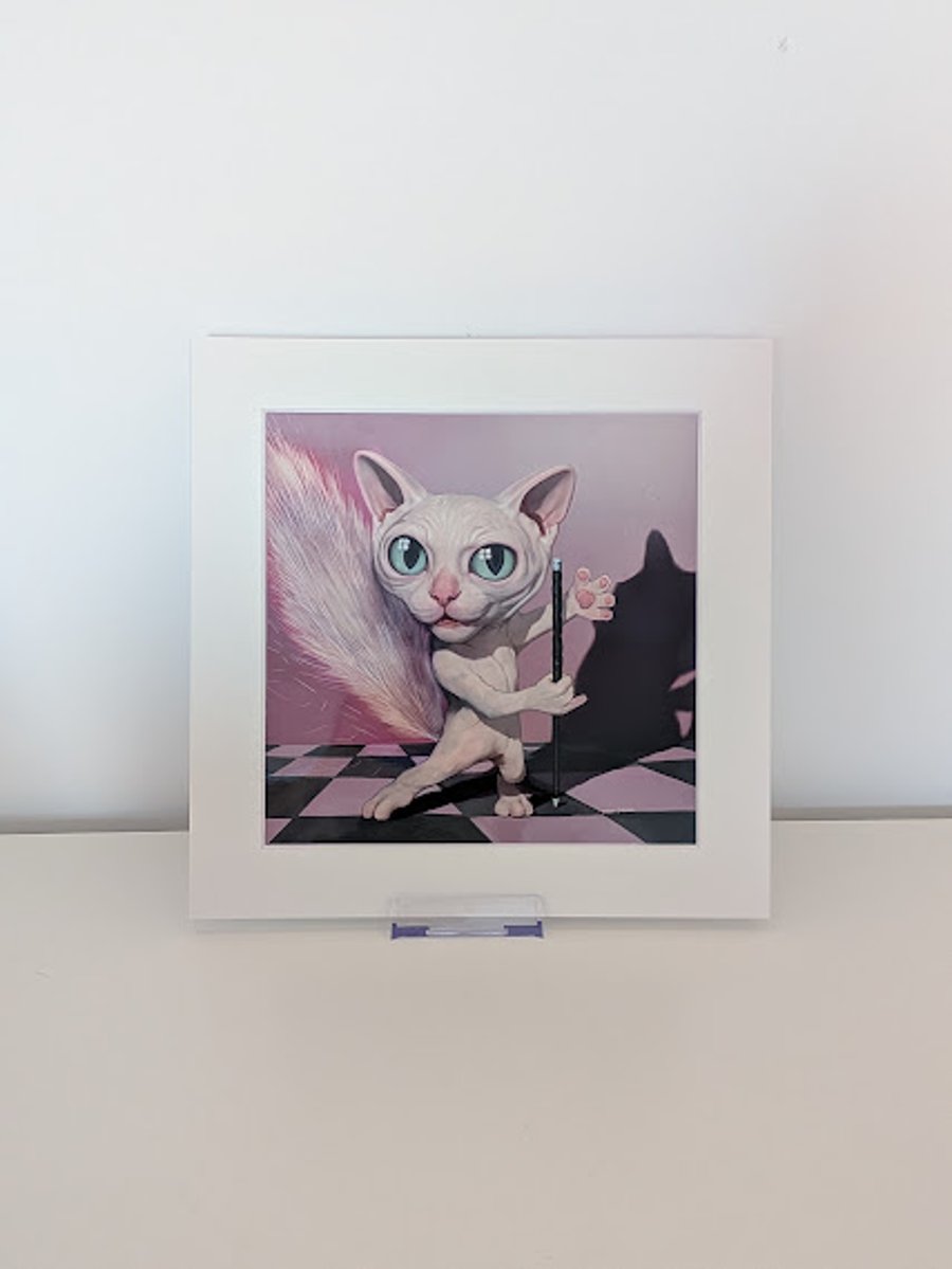 Magician Cat Print in Mount -The Great Cat-dini