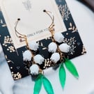 Lily of the Valley Flower Earrings, Floral Drop Earrings, Dangle Earrings