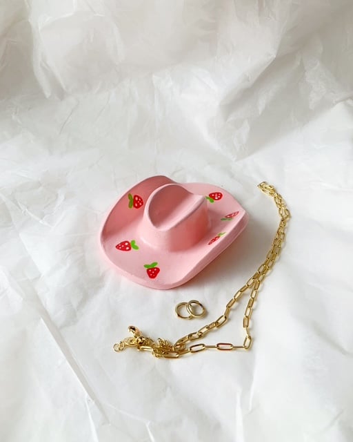 Cowgirl Hat Trinket Dish, Western Jewelry Tray