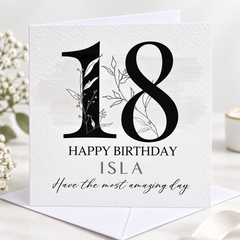 Personalised 18th Birthday Card For Her Daughter Sister Friend Niece