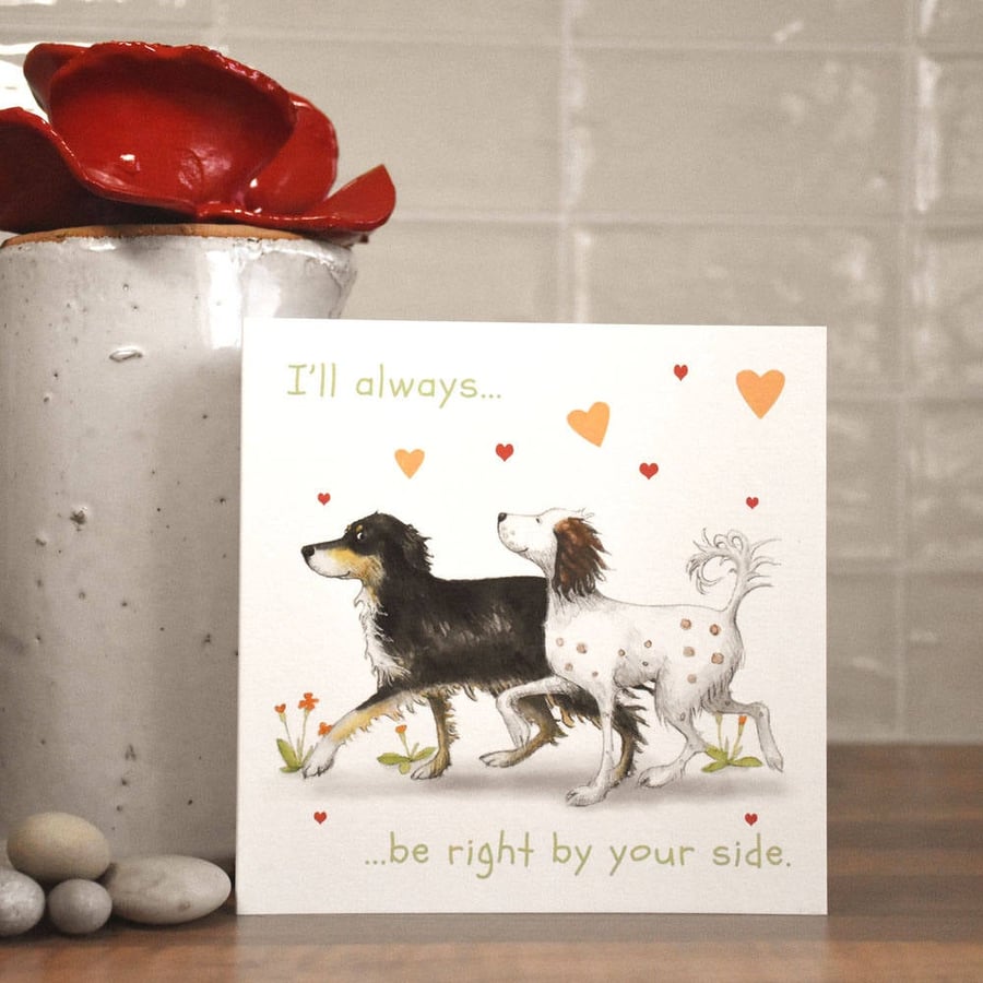 Valentine's, Anniversary Card, One I Love, Dog, Springer Spaniel, Border Collie,