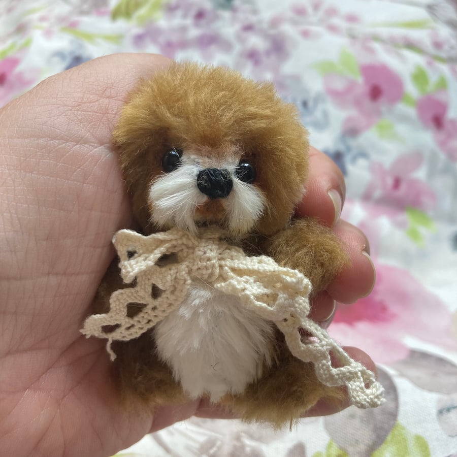 Miniature Otter - Puddling, tiny hand sewn artist bear
