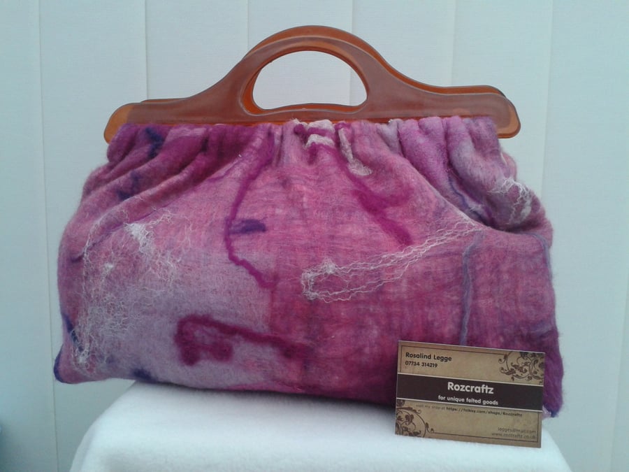 Nuno Felted Bag, handbag, craft bag, shopping bag