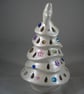 White Glittery Ceramic Xmas Christmas Tree Candle Tea Light Holder Decoration.   - Image 4