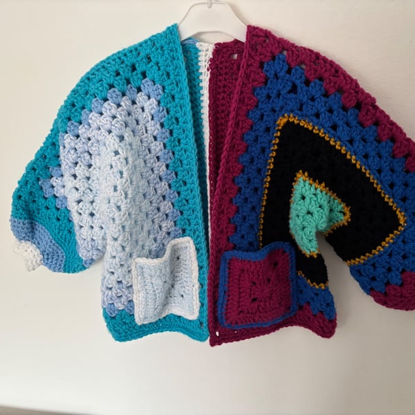 Kids frozen inspired handmade crochet hexigan cardigan