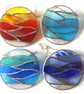 Making Waves Aqua Stained Glass Suncatcher Handmade Ring Sea - Image 9