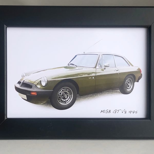 MGB GT V8 1975 - 4x6" Photograph in a Black or White frame
