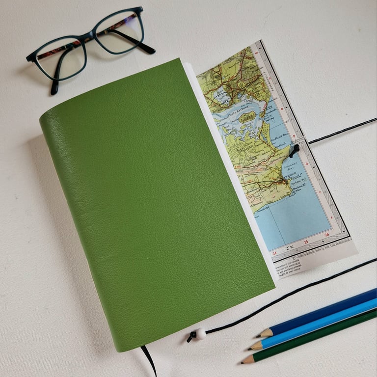 Custom Map Travel Journal, or Sketchbook, one of a kind a truly unique gift.
