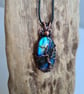 Natural Blue Labradorite & Copper Tree of Life Pendant Gift Crystal Jewellery 