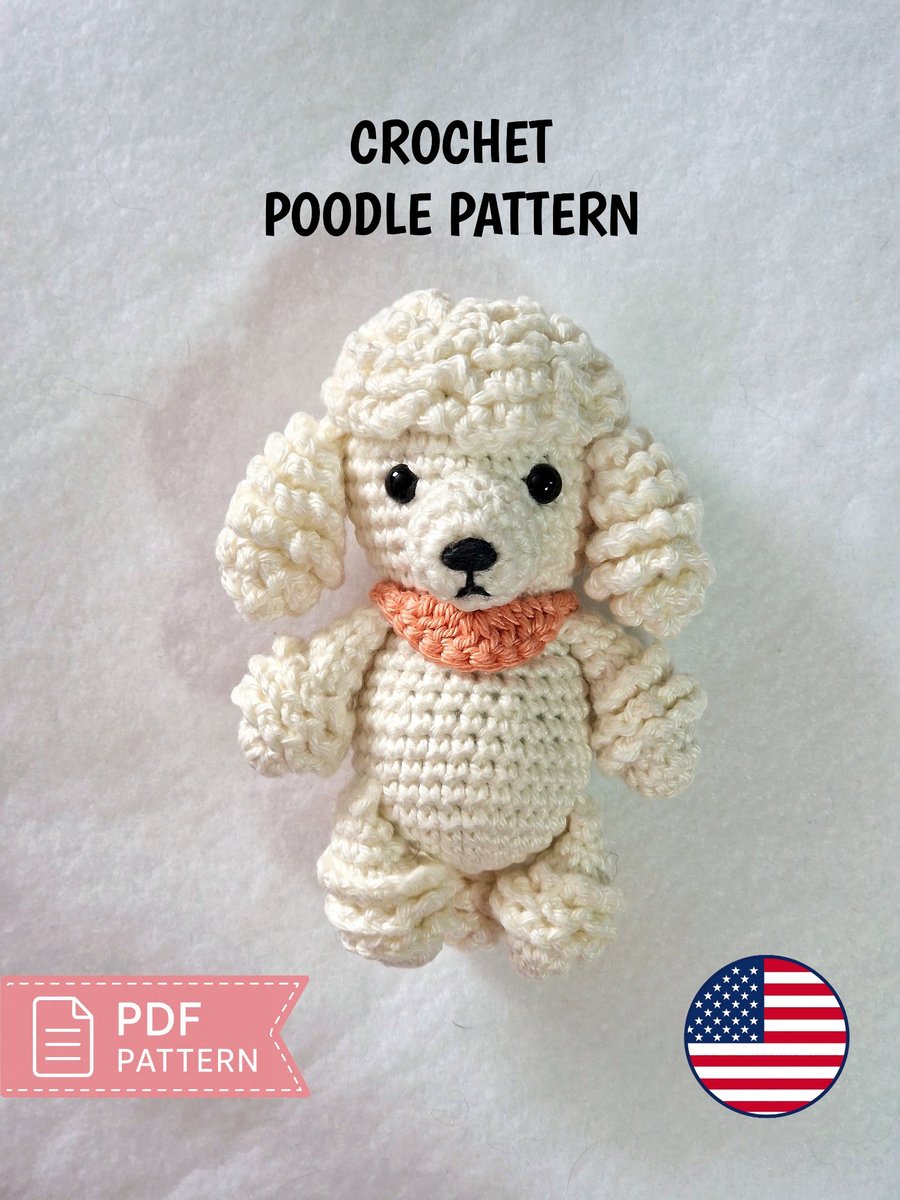 Crochet Poodle Pattern PDF – Amigurumi Dog - Digital Delivery via Email