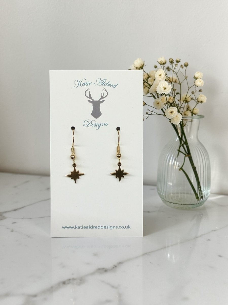 Charm Earrings - Small Gold Star