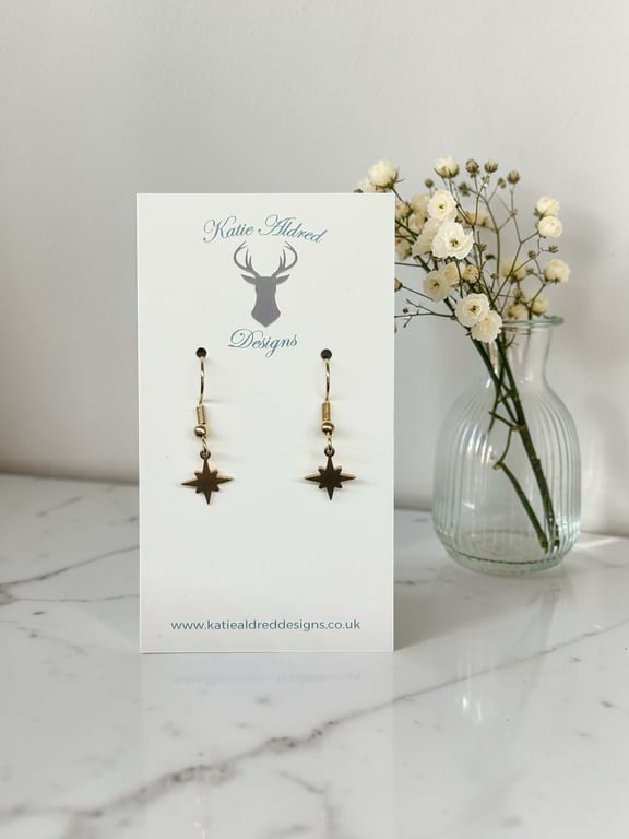 Charm Earrings - Small Gold Star