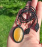 Lemon Calcite Macrame Pendant 