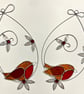Stained Glass Robin Circle Suncatcher - Handmade Window Decoration