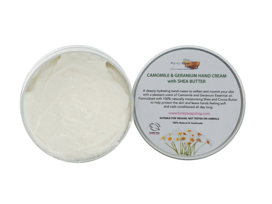 Camomile & Geranium Hand Cream with Shea Butter, 1 Tub Of 70g