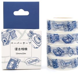 Cameras pattern Washi Tape, Decorative Tape, Cards, Journals, 10m