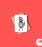 Raccoon Christmas Card, A6 Christmas Card, Cute Animal Christmas Card