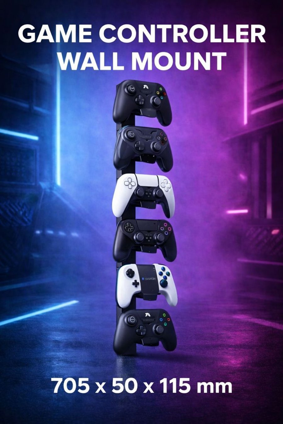 Game Controller Wall Mount Vertical Storage Rack 705 - 50 - 115 mm