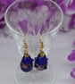 Blue and Gold Teardrop Earrings - Image 3