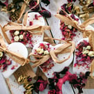 Christmas Scented Heart Decorations -Rose and Lemon Leaf.