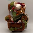 Needle felted mouse in armchair