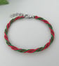 Adjustable 7" Christmas two tone bracelet for women.                    