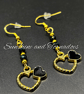 Handmade Black & Gold Double Heart Earrings – Czech Crystal. Hypoallergenic. - Image 6