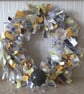Yellow and Grey Rag Wreath - Image 1