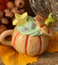Tiny ceramic pumpkin magic potion decoration - Image 3