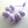 lilac spot lampwork glass beads