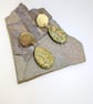 Earthy Elegance: Textured Gold and Unakite Teardrop Earrings  - Image 3