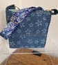 Handmade Upcycled Denim Flower Power Crossbody Bag - Image 5