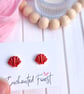 Coral Red Seashell Stud Earrings, Coastal Jewellery, Accessories & Gifts - Image 4