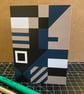 A6 'BLOCKS' Design Greeting Card in Blue & Grey - Image 2