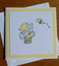 Elephant and Bee Blank Card