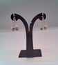White Flower Bead, Silver Bead Cap and Glass Bead with a Silver Centre, Earrings - Image 10