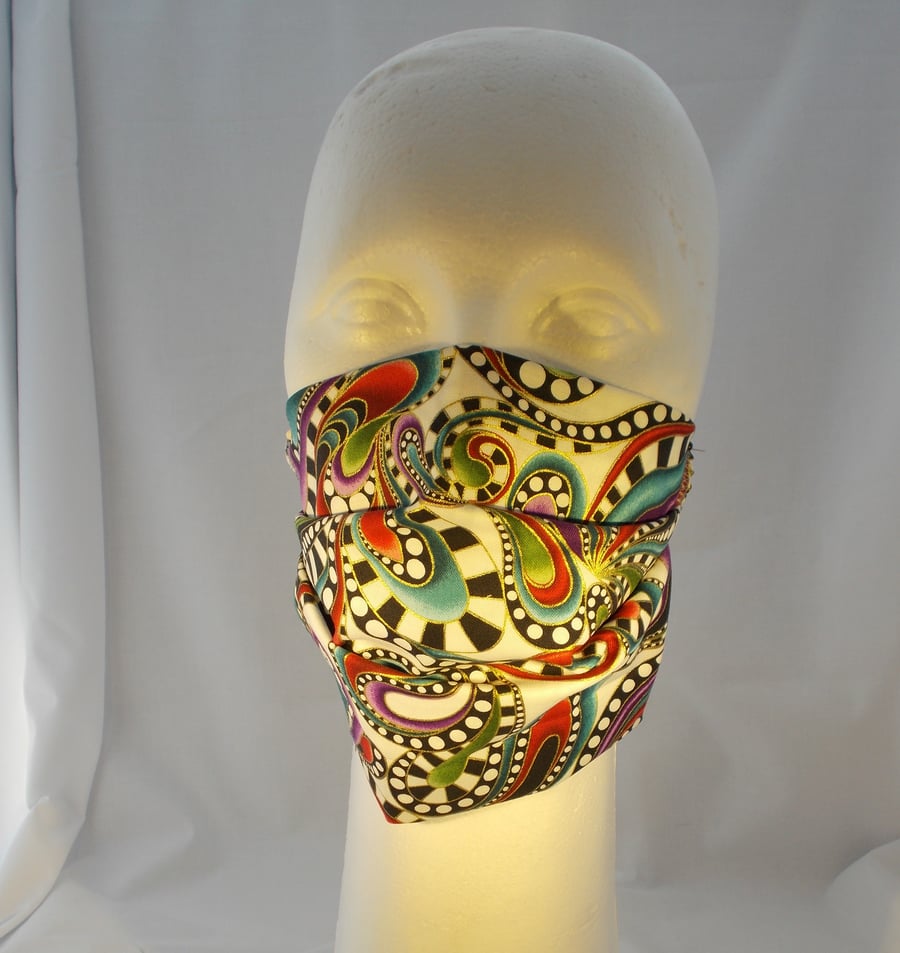 Adult Fabric Face Covering - Swirls