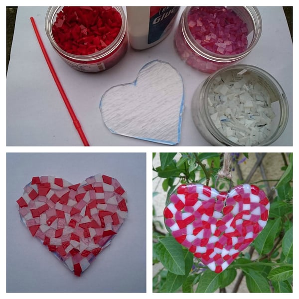 Fused Glass Heart Home Kit, suitable for all ages