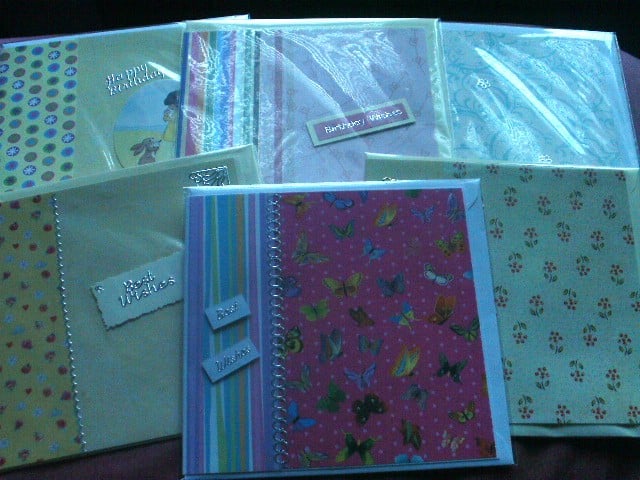 Handmade Greetings Cards, Pack of 6, Assorted