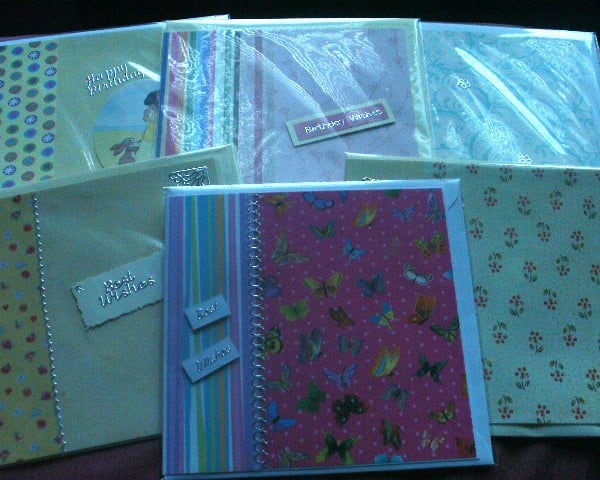 Handmade Greetings Cards, Pack of 6, Assorted