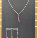 Preciosa Crystal Bracelet jewellery set - Pink ombre