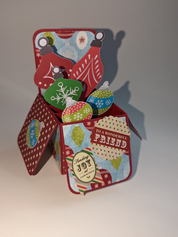 Red Christmas Bauble Box Card