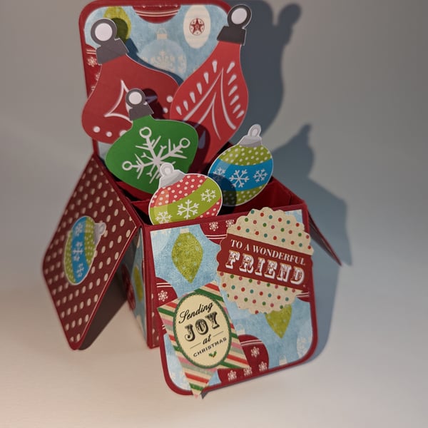 Red Christmas Bauble Box Card